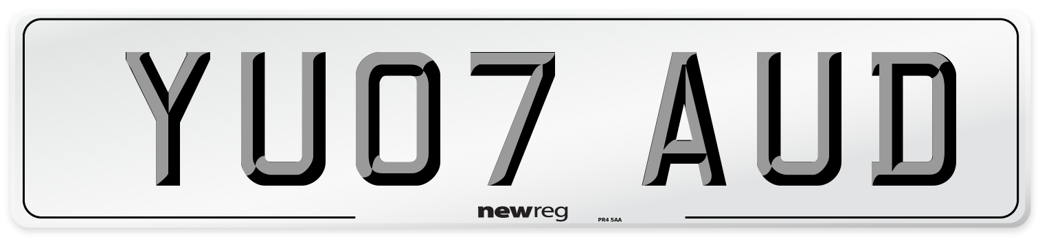 YU07 AUD Number Plate from New Reg